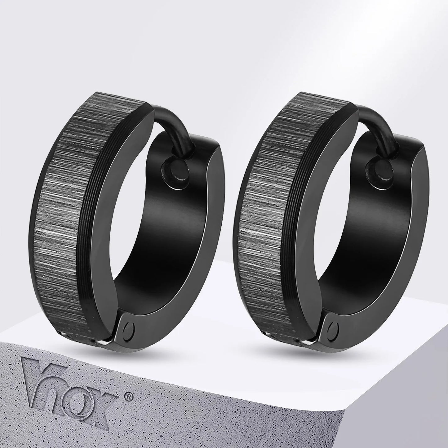 Vnox Anti Allergy Stainless Steel Hoop Earrings | Unisex Simple Metal Huggies for Men and Women