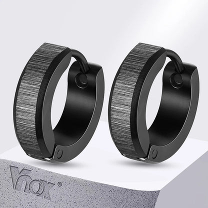 Vnox Anti Allergy Stainless Steel Hoop Earrings | Unisex Simple Metal Huggies for Men and Women