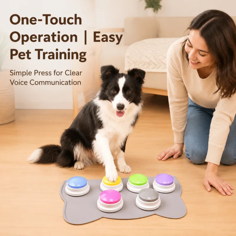 Pet Communication Button Recordable Talking Training Buzzer Cat Dog Toys Talking Starters  Speaking Button Portable Pet Supplies