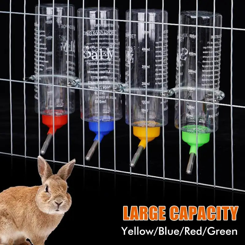 500Ml Rabbit Water Dispenser Hanging Water Bottle Ball Bearing Water Bottle Dispenser Hamster Feeder Hanging On The Pet Cage