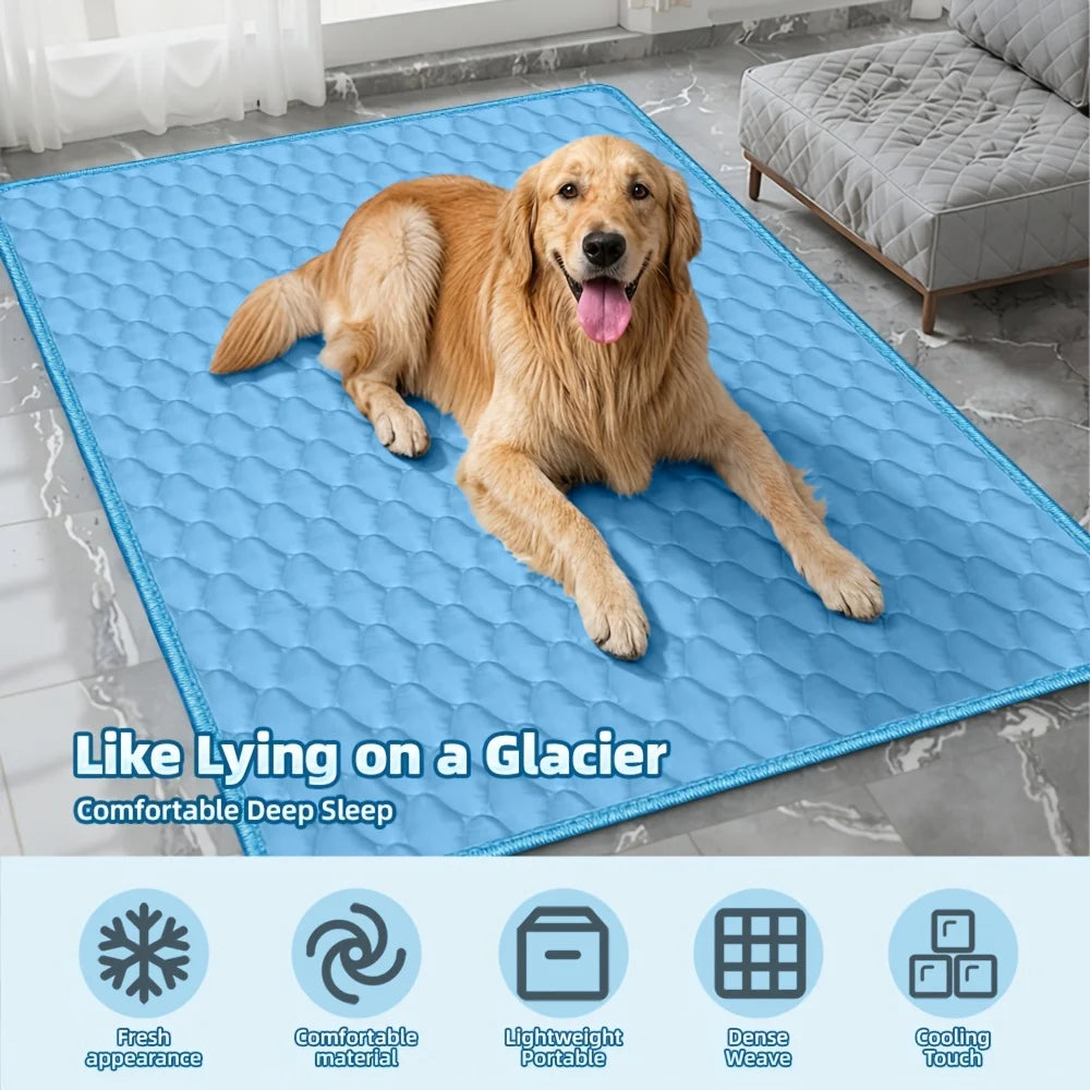 Pet Ice Mat Cooling Pet Bed Summer Cool Pad for Dogs Cats Breathable Waterproof Pet Mat Indoor Outdoor Pet Sleeping Cushion