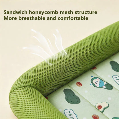 Summer Cooling Pet Dog Bed Breathable Soft Dog Sleeping Pad Neck-Protecting Washable Summer Pet Supplies for Dogs Cats Beds Mats