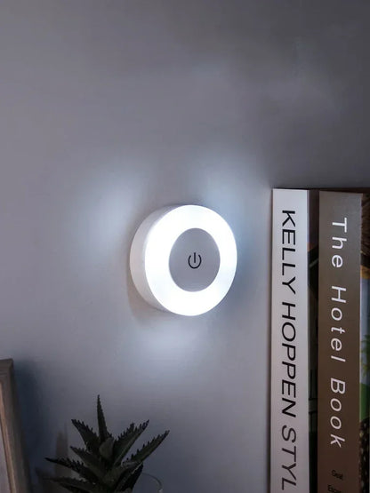 Round Touch Sensor LED Night Light | USB Rechargeable Magnetic Wall Lamp