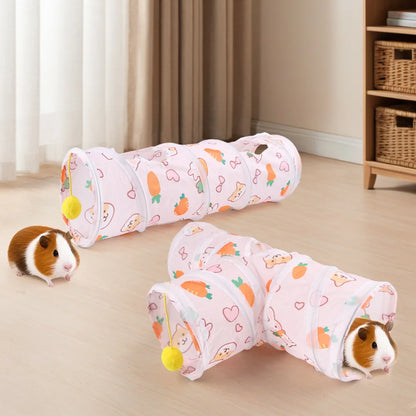 Carrot Shaped Hamster Hideout Foldable Ferret Toy Tunnel for Small Pets Hamster Cage Guinea Pig Toys Accessories