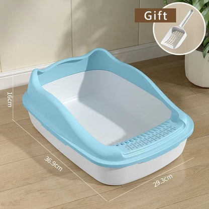 Cat Bedpans Cat Litter Box Pet Sandbox for Kitty Anti-Splash Cats Toilet Pet Sandbox Kitten Tray Bedpan Cleaning Cat Supplies