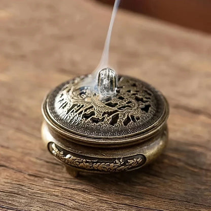 Mini Alloy Antique Three-legged Aromatherapy Stove | DIY Incense Burner for Tea Ceremony Decor