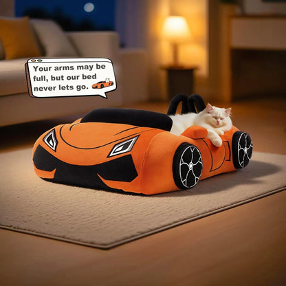 Supercar Cat Beds Kitten Bed Soft and Cozy Small Dog Beds with Pillow Washable Pet Mat for Puppy Kitty Funny Cats Toys Supplies