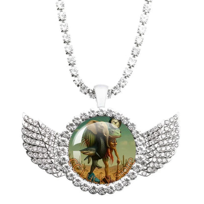 25mm Angel Wing Necklace | Italian Brainrot Pendant Funny Animal Jewelry Gift