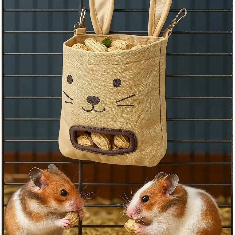 New Rabbit Hanging Hay Bag Shaped Feeding Feed Package Convenient Multiple Colors Available Small Pet Supplies