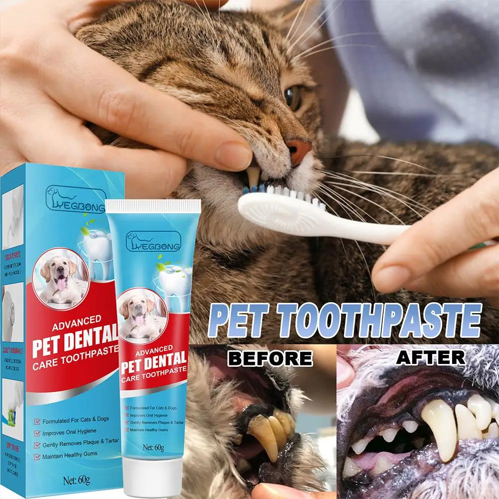Pet Toothpaste for Cats & Dogs,Daily Oral Care Paste to Freshen Breath & Reduce Soft Plaque Buildup,Gentle Pet Dental Care Paste