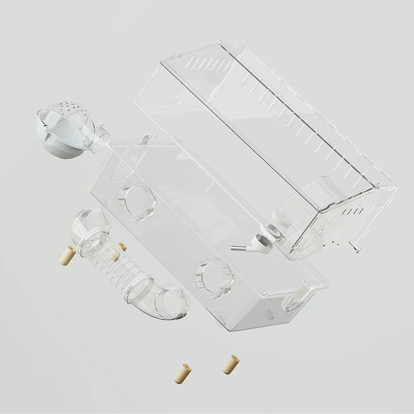 Hamster Cage 2-Layer Clear Acrylic Pet Habitats Hamster Enclosure for Indoor Outdoor Home Yard Breeding Observation Pet Shop