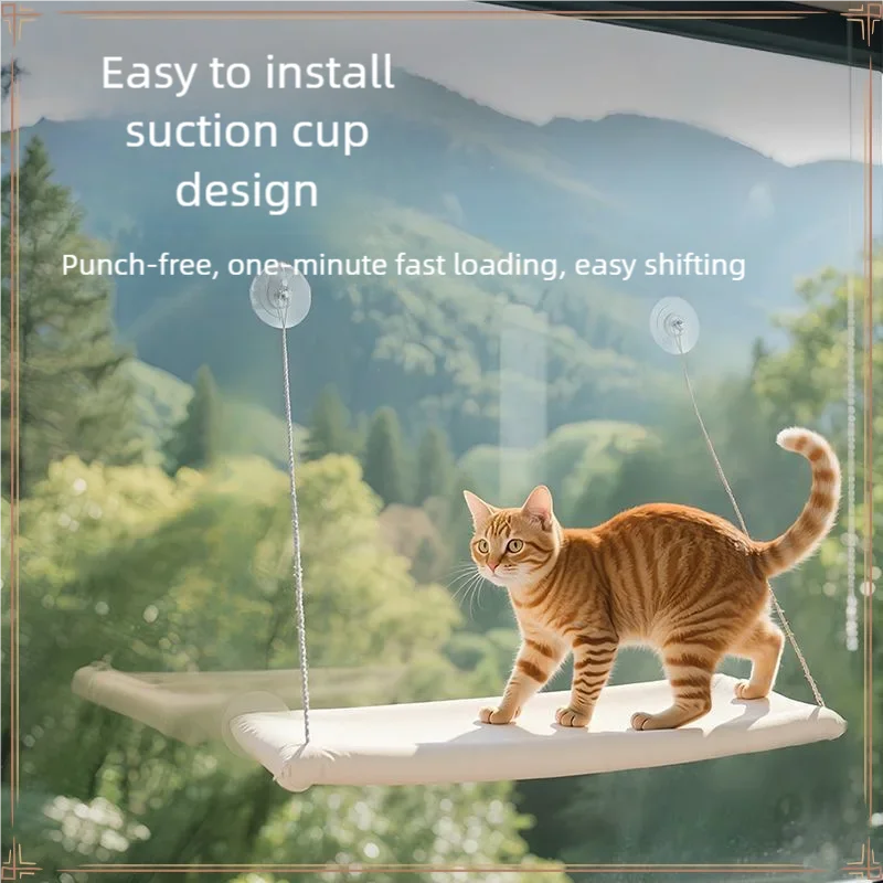 New Pet Cat Hammock Hanging Cat Bed Bearing 20 kg Comfortable Sunny Window Seat Kitten Rock Climbing Frame Pet Supplies
