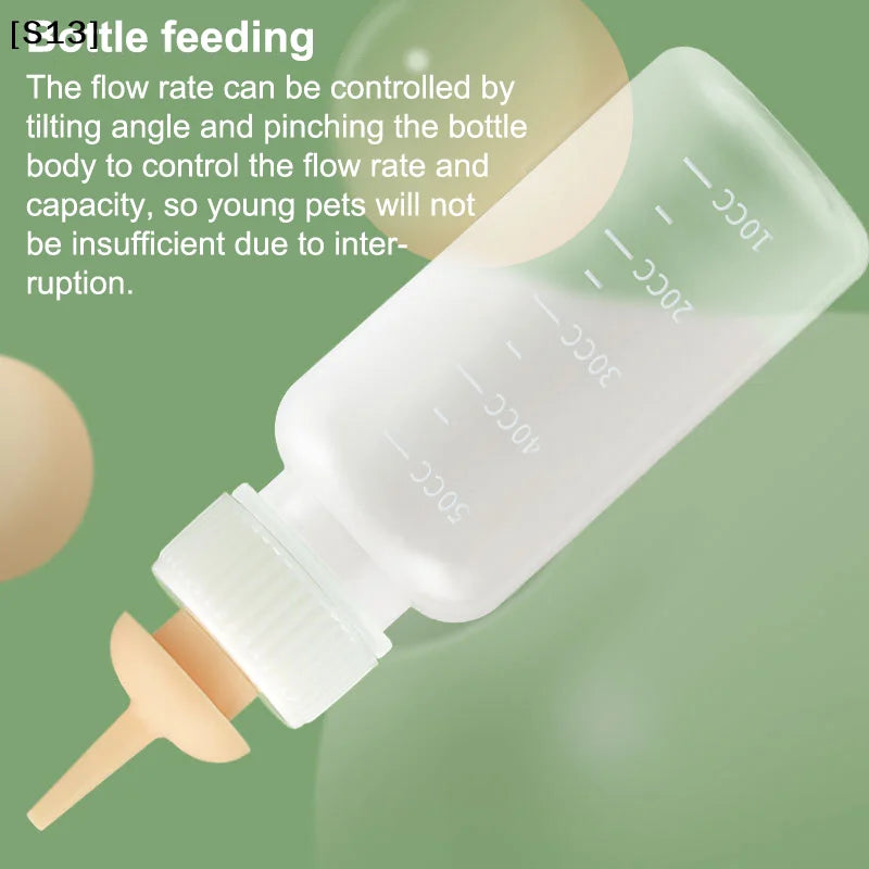 Pet Kitten Feeding Bottle Nipple Feeder Can Squeeze Liquid Milk Nursing Bottle For Newborn Dogs Puppies Rabbits Hamster Cat[Q]Q@