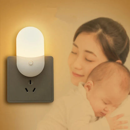 Mini Plug-In Night Light | LED Eye Protection for Bedside Baby Feeding