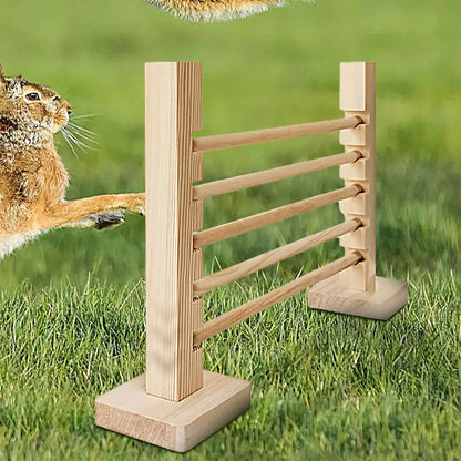 Rabbit Exercise Obstacle Wooden Bunny Agility Equipment Adjustable Height Small Animal Toy Training Games for Pet Habitat Ferret