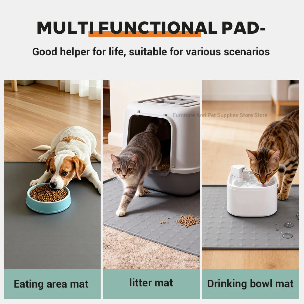 Pet Placemat Nonspill Easy to Clean Foldable Cat and Dog Feeding Mat Silicone Non-slip Waterproof Pet Mat