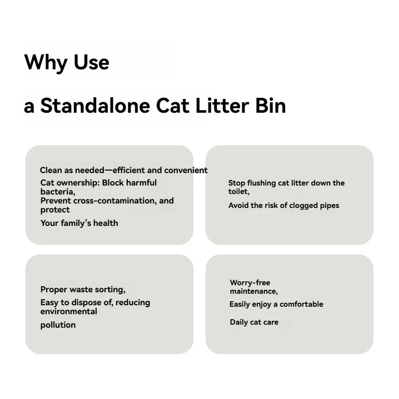 Layered Cat Litter Box for Handling Cat Waste, Cat Litter Box with Trash Can, Cat Litter Scoop, Odor Eliminator, Deodorizer