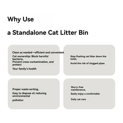 Layered Cat Litter Box for Handling Cat Waste, Cat Litter Box with Trash Can, Cat Litter Scoop, Odor Eliminator, Deodorizer