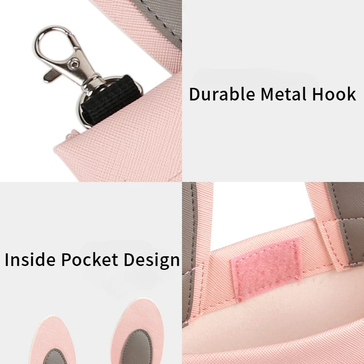 Rabbit Hay Feeder Bag - Adjustable Chew-Proof Foraging Pouch for Bunny/Chinchilla/Hamster Cages Hanging Hay Dispenser with Clips