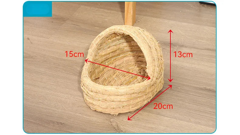 Straw Hand Woven Breathable Rabbit Grass Mat Four Season Hamster Guinea Pig Dutch Pig Foot Mat Rabbit Grass Nest Pet Supplies