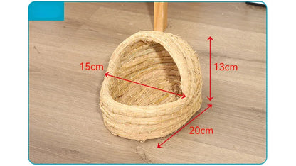 Straw Hand Woven Breathable Rabbit Grass Mat Four Season Hamster Guinea Pig Dutch Pig Foot Mat Rabbit Grass Nest Pet Supplies