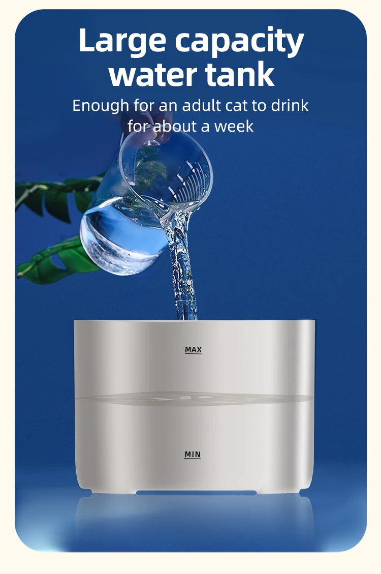 Pet Automatic Cat Water Fountain with Filters Ultra Silent USB Electric Water Pump Pet Drinking Water Dispenser for Cats Dogs