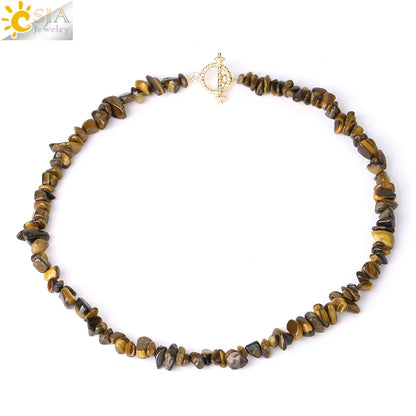 Natural Chip Stone Choker Necklace | Bohemia Crystal Bead Jewelry