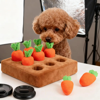 Dog Toys Snuffle Mat for Pet Plush Carrot Toy Mat Innovative Soft Plush Vegetable Field Pull Plush Carrot Dog Interactive Toys