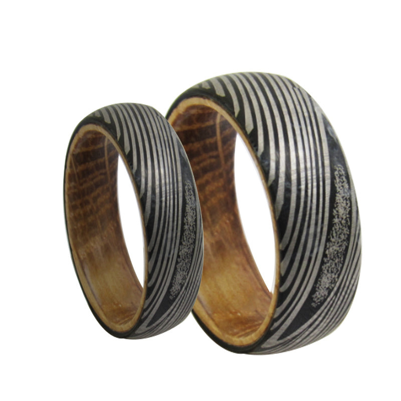 Laser Damascus Tungsten Ring