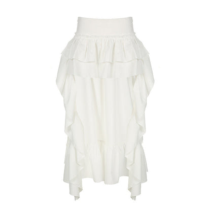 Party Style Pleated Ruffles Irregular Long Dress