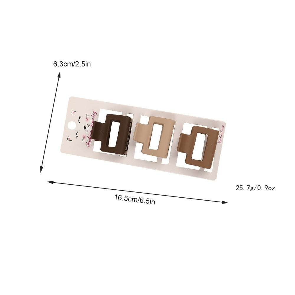 Coffee Color 3-Piece Barrette Set
