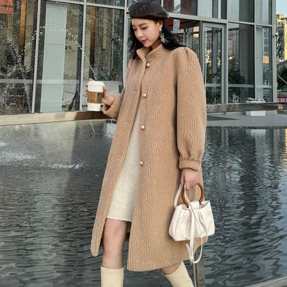 Faux Lamb Fur Leather Coat
