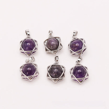 Crystal Aventurine Agate Star Pendant Beads
