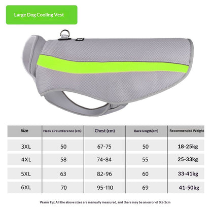 Cooling Vest For Medium And Large Dogs Pet Clothing For Heatstroke Prevention