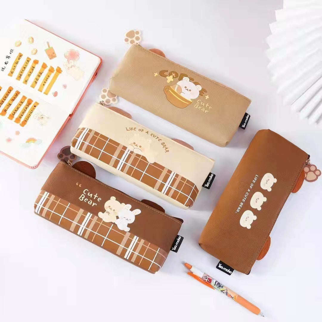 Student Stationery Canvas Zipper Storage Pen Bag