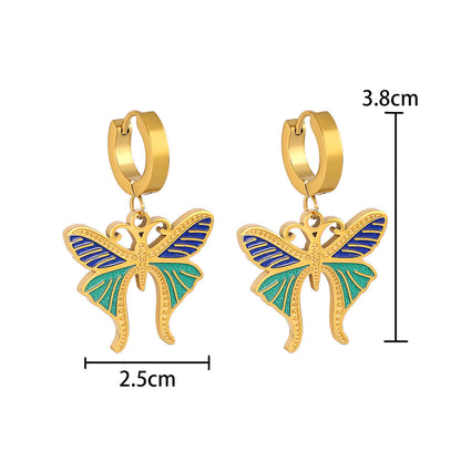 Colorful Butterfly Diamond Ear Hanging