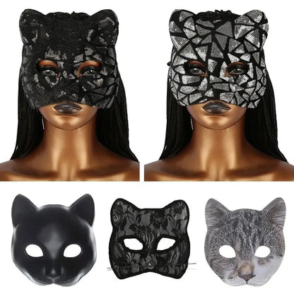 Cat Girl Half Face Party Mask | EVA Masquerade and Cosplay Accessory