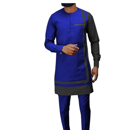African Ethnic Printing Batik Cotton Men's Suit