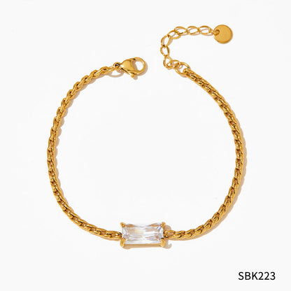 Simple Collarbone Necklace & Bracelet Set