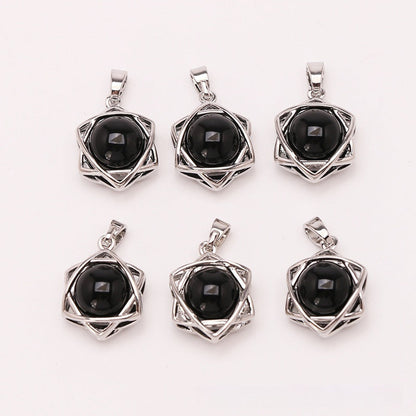 Crystal Aventurine Agate Star Pendant Beads