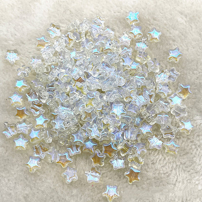 8mm Gold Pentagram Glaze Beads