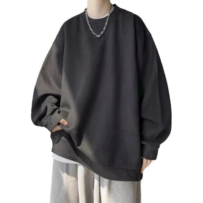 Japanese Basic Style Round Neck Sweater For Men