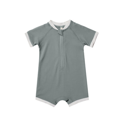 Boys And Girls Baby Short Sleeve Quick-drying Printing One-piece Swimsuit