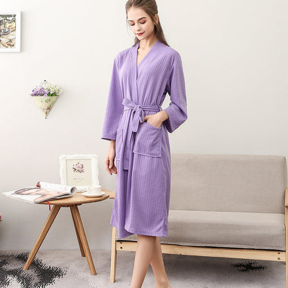 Women's Thin Couple Three Quarter Sleeve Robe