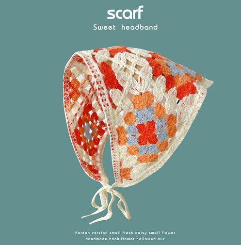 Hand-Knitted Triangular Headcloth Sweet Style