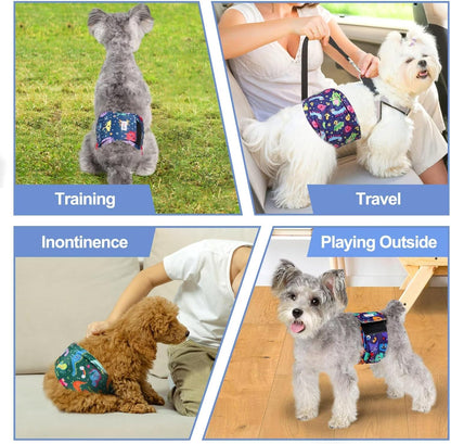 Dog Diapers Male, Belly Bands for Male Dogs, High Absorbing Extra Small Male Dog Wraps for Doggie & Puppy in Incontinence or Excitable Urination and Training(S)