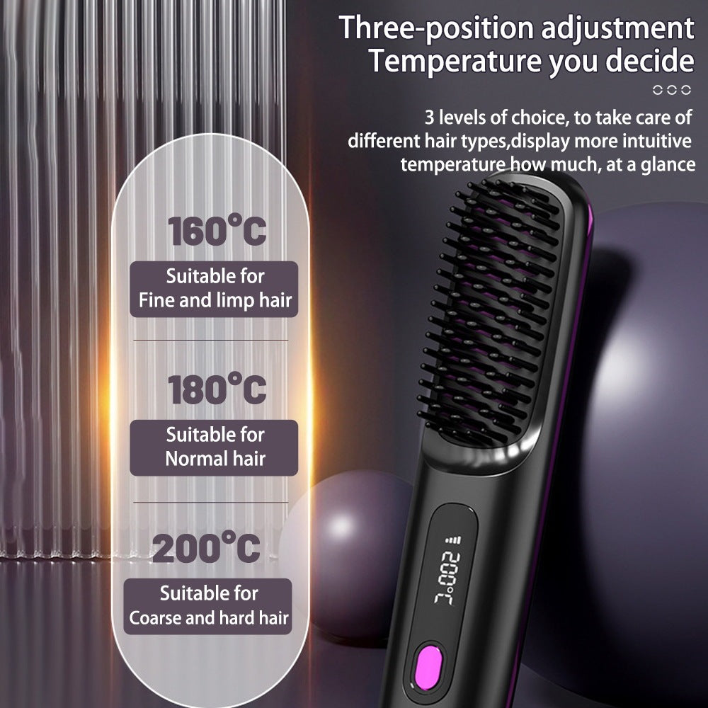 2 In 1 Wireless Hair Straightener USB Charging