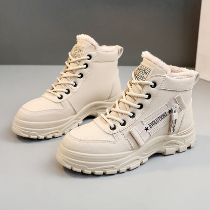 Korean Style Student All-matching Warm High-top Martin Boots