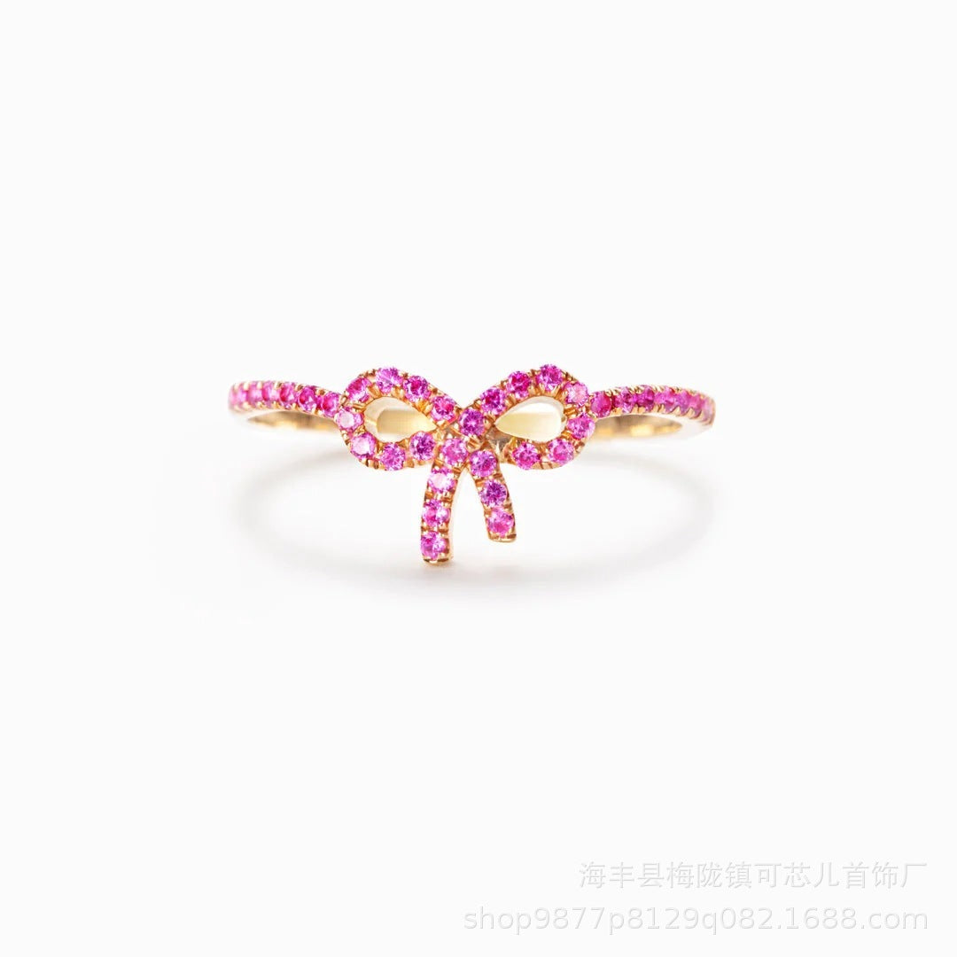 S925 Sterling Silver Bow Buckle Ring