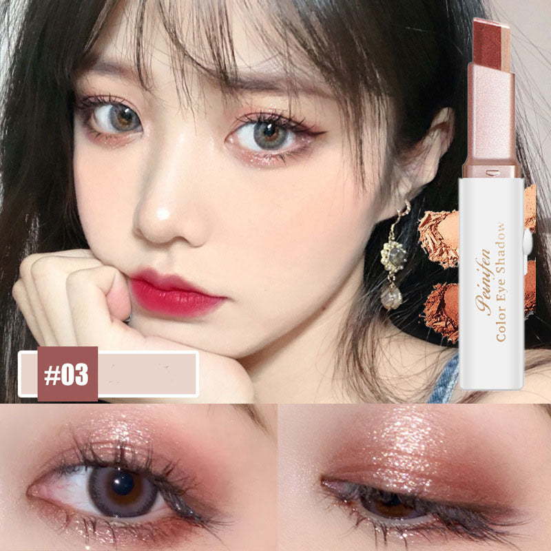 Lazy Eyeshadow Stick: Gradient Shimmer, Double Color, Waterproof